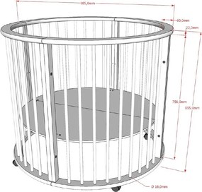 Biela detská ohrádka z bukového dreva 90x90 cm Dino – Vipack