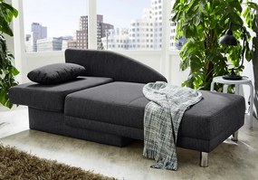 Pohovka s bočnou opierkou Roy, šedá tkanina, rozkládacia