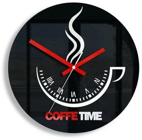 Nástenné hodiny Coffe Time čierne