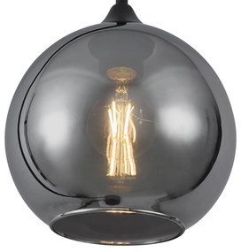Art Deco stojacia lampa čierna s dymovým sklom - Sandra