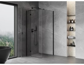 Mexen Mist H T, sprchový kút s výklopnými dverami ľavý 70 x 70 cm, číre sklo, čierna, 8A5T-070-070-70-00-L
