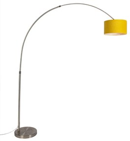 Oceľová oblúková lampa so žltým tienidlom 35/35/20 - XXL