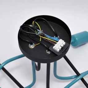 Prisadený luster OXFORD 4xE27/15W/230V čierna/tyrkysová