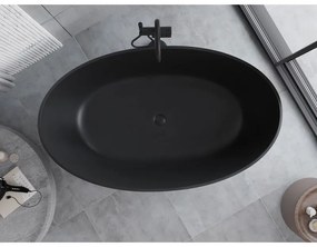 Mexen Parma, voľne stojaca vaňa z konglomerátu 160 x 95 cm, čierna matná, 57231609570