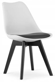 SUPPLIES BJORN Jedálenská škandinávska stolička - bielo čierna farba/čierne nohy