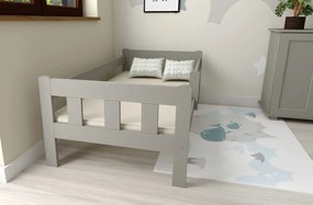 Detská posteľ MAJA z masívu borovice - 200x90 cm - šedá