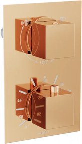 Mexen CUBE - 2-výstupová podomietková sprchová batéria, ružové zlato, 77502-60