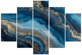 Obraz - Modrá mramorová abstrakcia (150x105 cm)