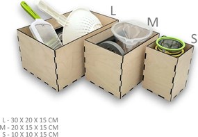 usporadejto.cz Drevený organizér do vysokého šuplíka,  VASKY - L (30 x 20 x 15 cm)