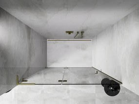 Mexen, Mexen Lunar L ľavé otočné sprchové dvere 130 cm, transparentné, brúsené zlaté - 834L-130-000-55-00-L