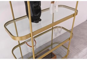 Regál Derrick D8  (transparentná + zlatá). Vlastná spoľahlivá doprava až k Vám domov. 1100145