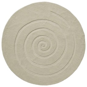 Krémovobiely vlnený koberec Think Rugs Spiral, ⌀ 180 cm