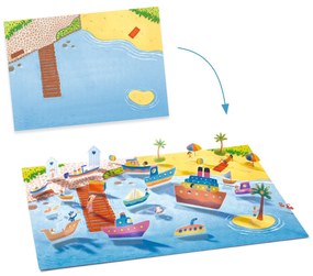 Kreatívna súprava so zdvíhacími samolepkami – 3D scény – vozidlá a lode