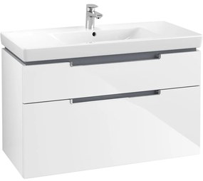 VILLEROY &amp; BOCH Subway 2.0 závesná skrinka pod umývadlo, 2 zásuvky, 987 x 449 x 590 mm, Glossy White, A91510DH