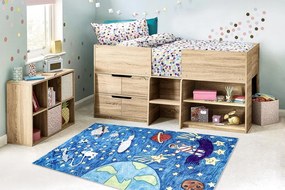 Dywany Łuszczów, Detský kusový koberec Bambino 2265 Rocket Space blue, 160x220, modrá, detská izba