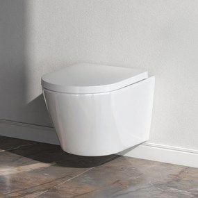 Toaletný set s inštaláciou AM.PM IIS90101.NA1700 bezokrajové, so sedadlom microlift, biela mechanické tlačidlo na splachovanie