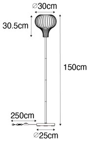 Moderná stojaca lampa čierna - Saffira