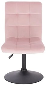 LuxuryForm DESIGN Stolička TOLEDO VELUR na čiernom tanieri - ružová