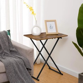 Skládací odkládací stolek Vasagle Melori 60 cm černý/hnědý