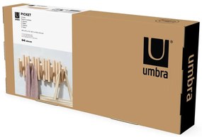 Nástenný vešiak z borovicového dreva v prírodnej farbe Picket - Umbra