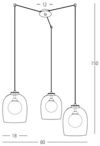 Zambelis 22145 - Luster na lanku 3xG9/5W/230V pavúk čierna