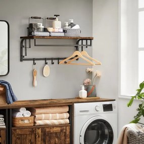 Nástenný vešiak s policou NATE hnedá/čierna