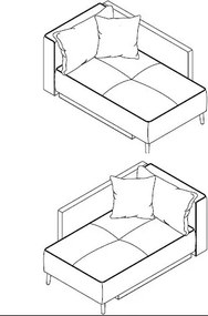 Rozkladacia pohovka Rex, tmavo šedá štruktúrovaná látka