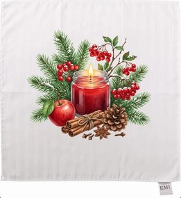 Obrus damaškový Winter Cranberry 40x40 cm EMI