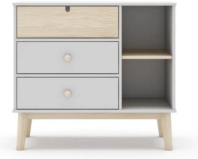 Biela nízka detská komoda 90x40 cm Estefania – Marckeric