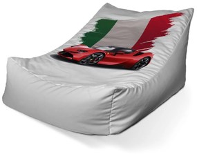 Sablio Sedací vak Lounge Ferrari Talianska vlajka - 80 x 95 x 50 cm