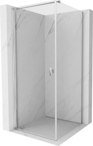 Mexen Mist-B, 1-krídlový výklopný sprchový kút 75 x 75 cm, číre sklo, chrómový profil, 8A2T-075-075-01-00