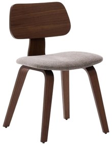 Béžová/tmavohnedá jedálenská stolička v dekore orecha Gena – Kave Home