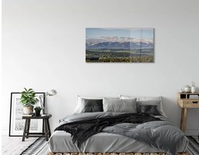 Sklenený obraz hory 125x50 cm