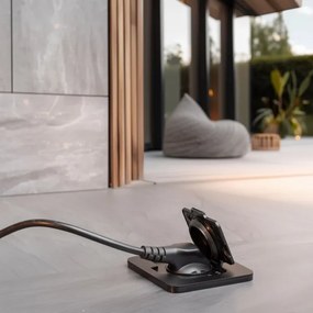 Solight 5B322B - Vonkajšia vstavaná podlahová zásuvka IP55 čierna obdĺžnikový