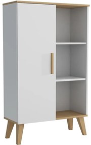 Vitrína P Dita biela/dub sonoma