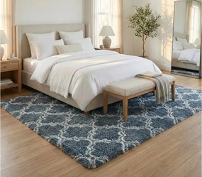 TZ Sivo-modrý vzorovaný koberec shaggy Decor Latern Rozmer: 100x150 cm