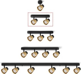 Brilagi - Bodové svietidlo NUGGET 2xGU10/30W/230V čierna/zlatá