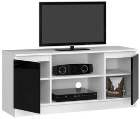 TV stolík Tonon 120 cm biely/čierny lesk