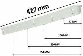 Erga Erga, stropný vešiak na sušenie bielizne 5x120 cm, biela, ERG-SEP-10SUSSUF5PP12