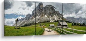 Obraz - V rakúskych horách (s hodinami) (90x30 cm)