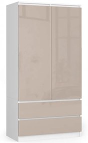 Skriňa S 90 cm 2D 2SZ CLP biela / cappuccino, lesk