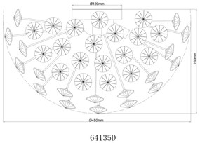 Globo 64135D - LED Stropné svietidlo KATRINA 4xG9/3,5W/230V zlatá