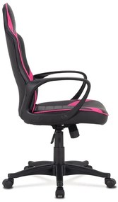 BONTEC Herné kreslo, hojdací mechanizmus, čierna ekokoža, KA-Y207 PINK Farba: Čierna
