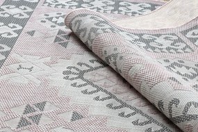 Dywany Łuszczów, Kusový koberec Sion Sisal Aztec 3007 pink/ecru – na von aj na doma, 160x220, ružová, chodba / predsieň