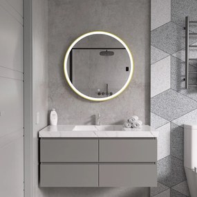 Erga Olivia, okrúhle LED zrkadlo 70cm, zlatý kovový rám, 1610 lm, 6500K, predné osvetlenie, ERG-V01-202-7070-GD