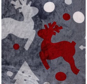 2x Sivá vianočná mikroplyšová deka VÁNOČNÍ KOUZLO 150x200 cm