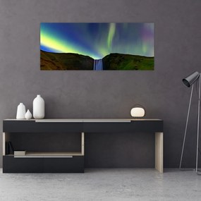 Obraz - Polárna žiara na Islande (120x50 cm)