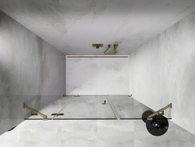 Mexen Lunar, ľavé otočné sprchové dvere 155 cm, číre sklo, zlatý profil, 834S-155-050-50-00-L