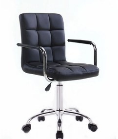LuxuryForm DESIGN Stolička VERONA na strieborné podstave s kolieskami - čierna