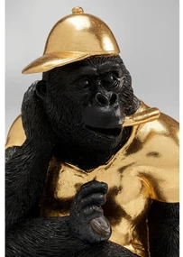 Glam Gorilla dekorácia čierno-zlatá 26 cm